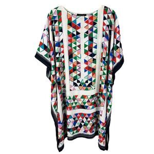 Saloni Geometric Patterned Kaftan Swim Cover One Size